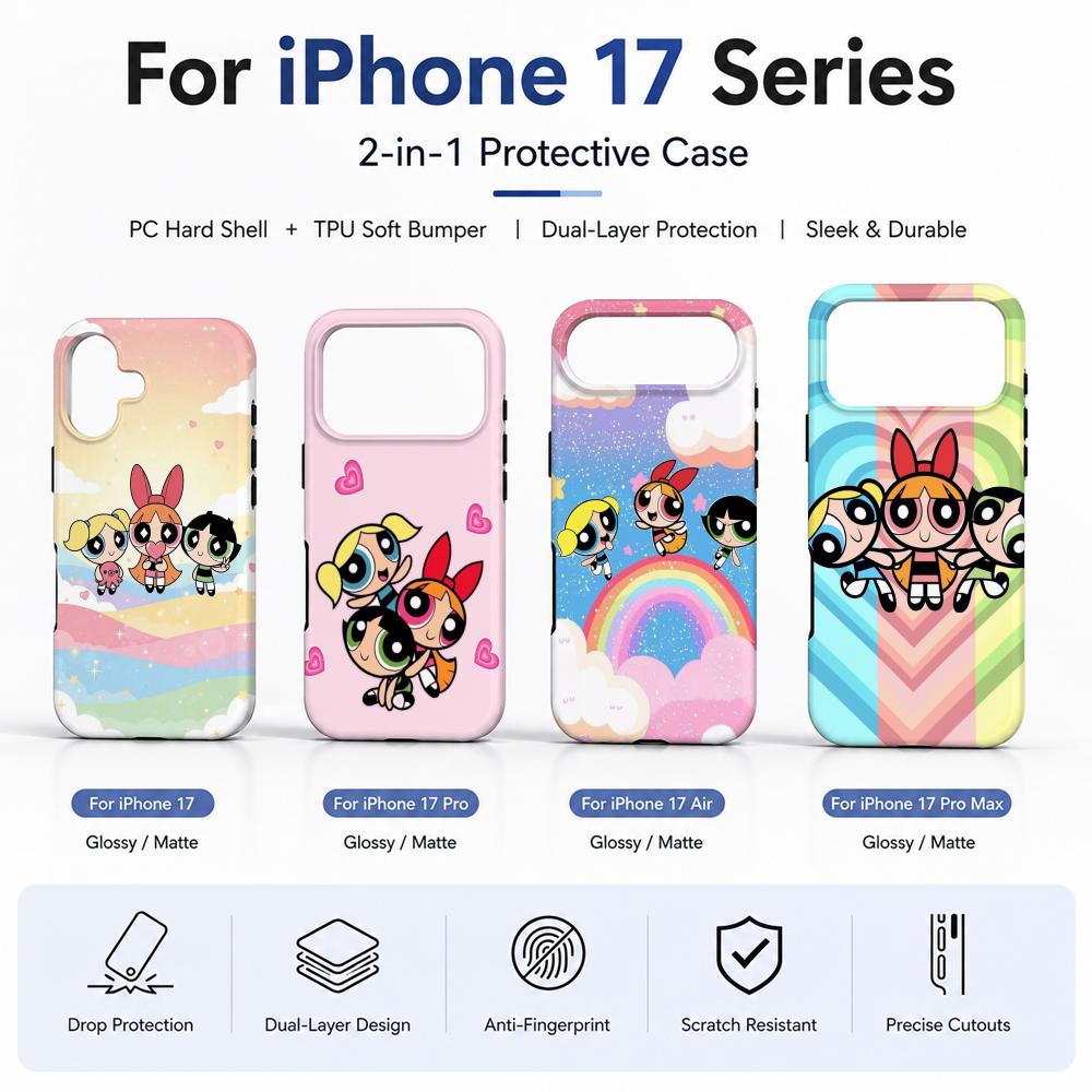 Tablet Accessories For Girls - غطاء هاتف أنمي P-Powerpuff Girls مصنوع