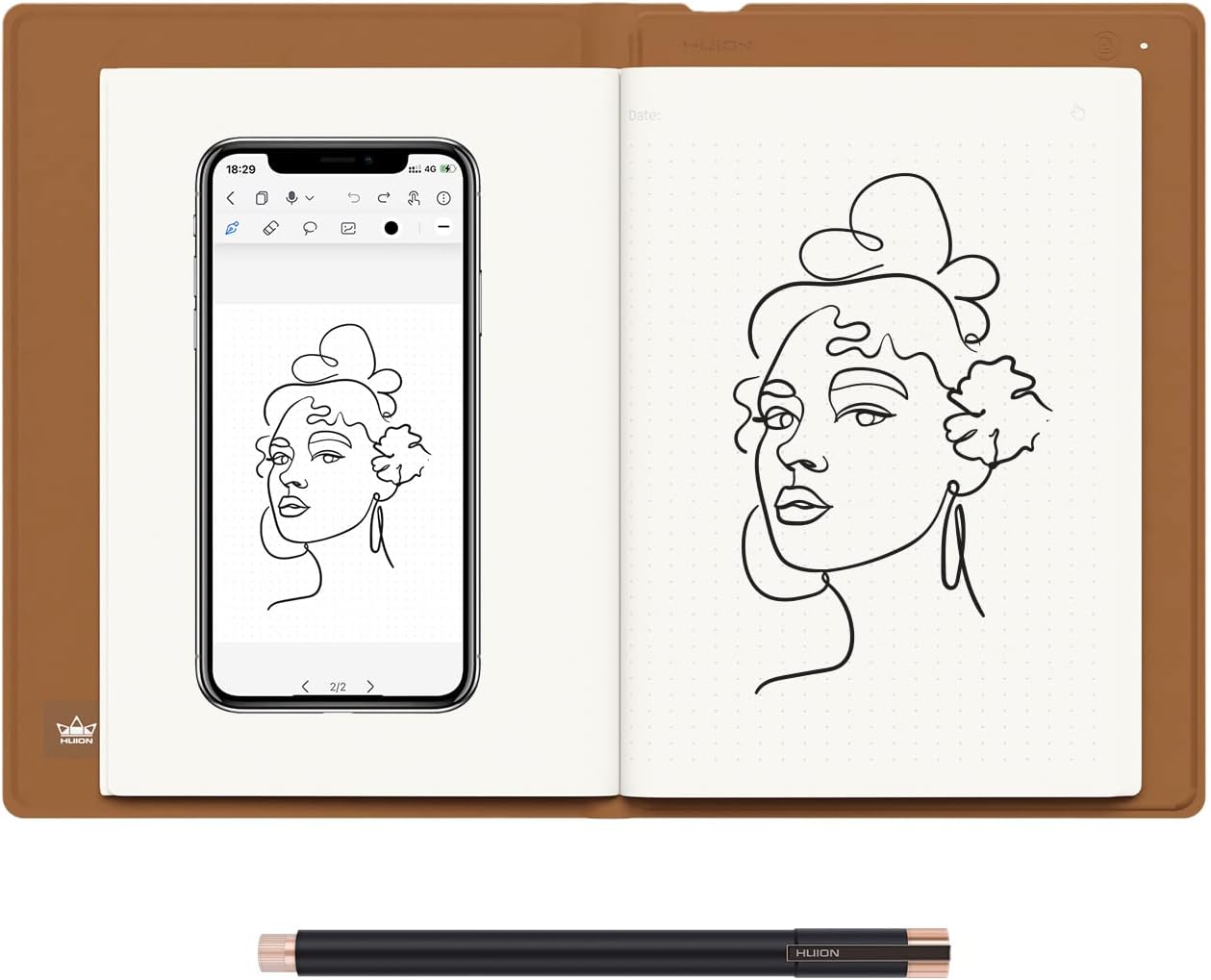 huion note 2 em 1 دفتر الكتابة - مراجعة Graphic Tablet Accessories وسعره