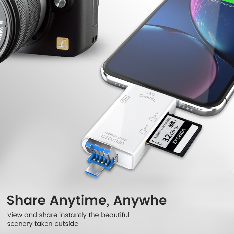 USB نوع C قارئ بطاقات 6 في 1 O - مراجعة Tablet Accessories For Reading وسعره