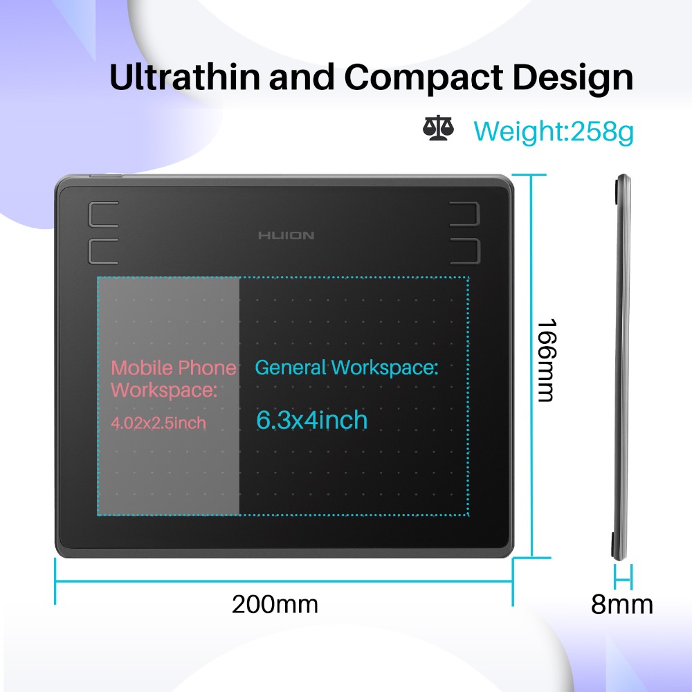 Huion HS64 جهاز كمبيوتر لوحي ل - مراجعة Graphic Tablet Accessories وسعره